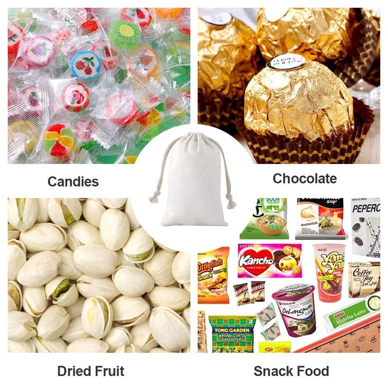 SumDirect 20Pcs Cotton Muslin Bags,White Large Lightweight Gift Bags Breathable Pouches with Drawstring Reusable Packing Storage Bags for Wedding, Party, Birthday (8x12inch) - Image 5